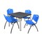 Kee Kee Square Table & Chair Set, Wood, Metal, Plastic Top, Grey TB3636GYBPCM47BE - alternate 1